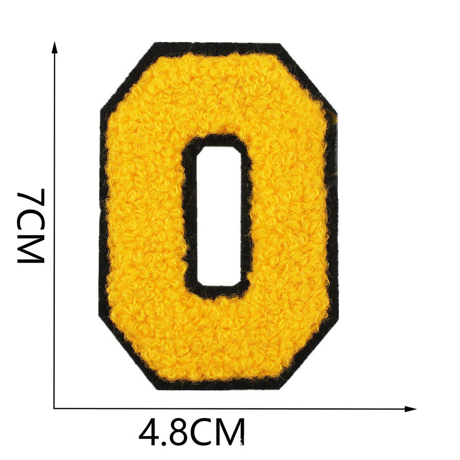 Bordir Patch Huruf Abjad Capital Letter Yellow Series Iron On Iron Patch Setrika Baju