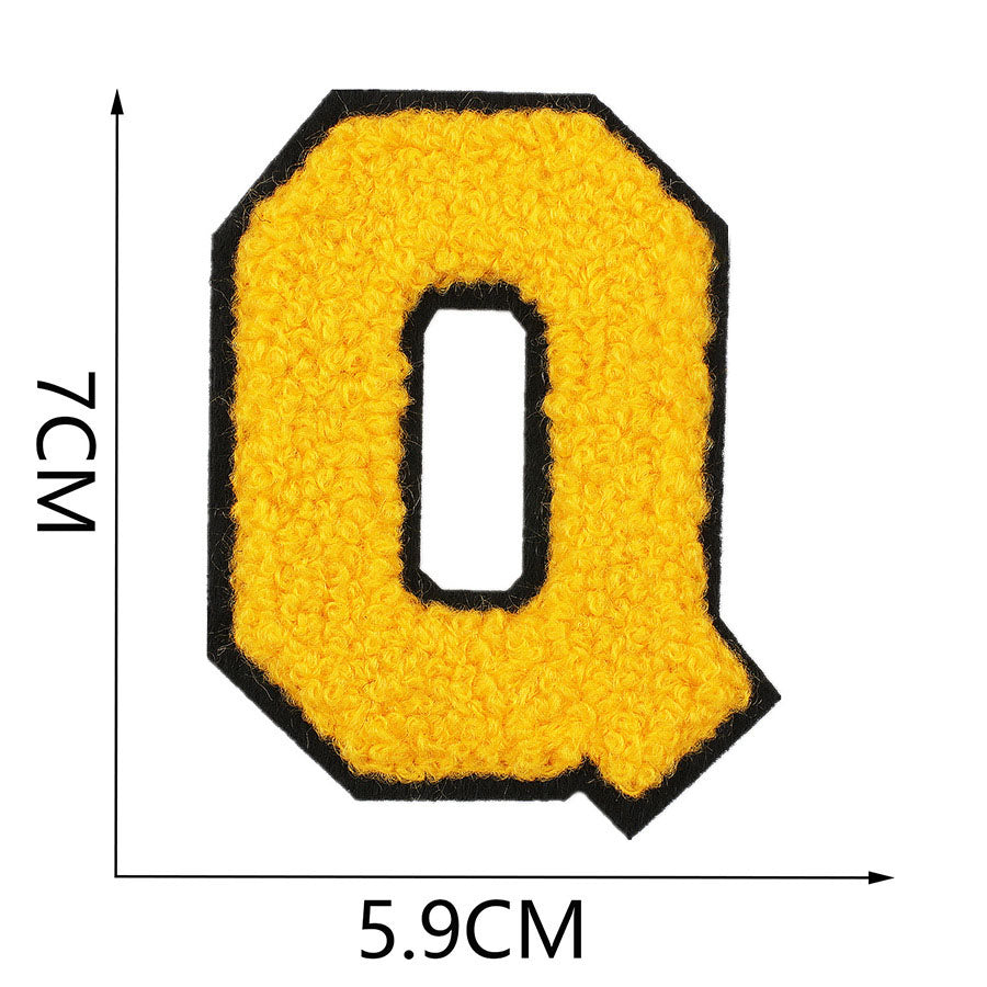 Bordir Patch Huruf Abjad Capital Letter Yellow Series Iron On Iron Patch Setrika Baju