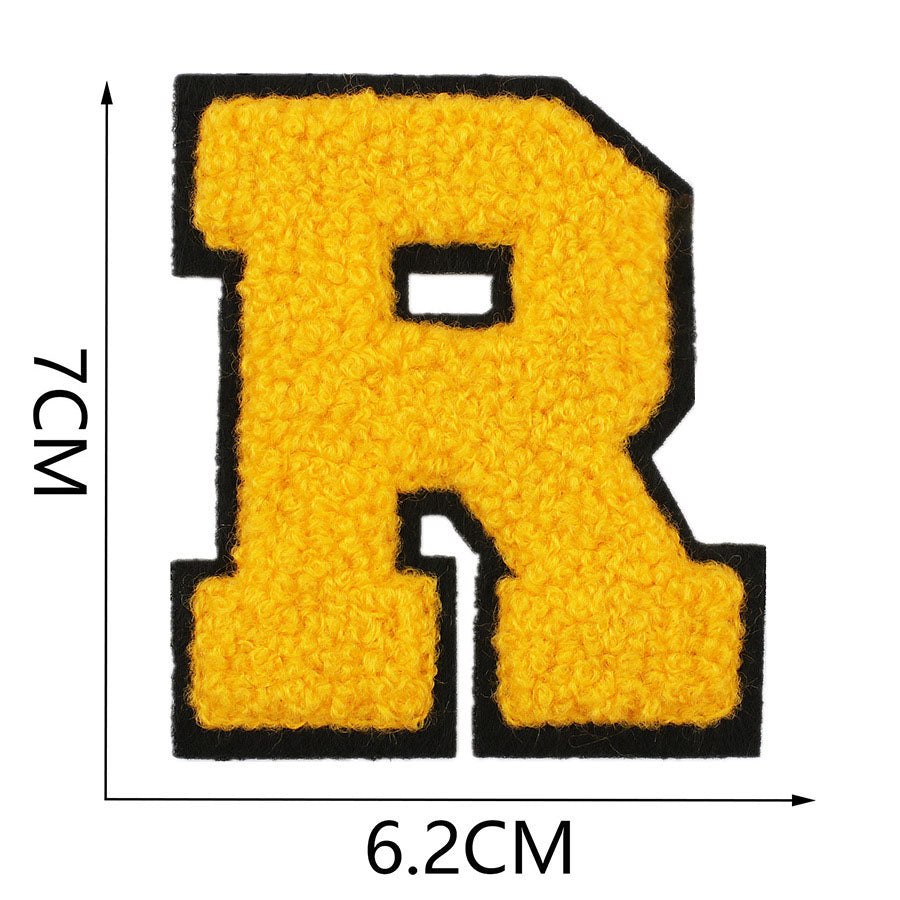 Bordir Patch Huruf Abjad Capital Letter Yellow Series Iron On Iron Patch Setrika Baju
