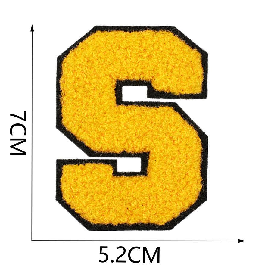 Bordir Patch Huruf Abjad Capital Letter Yellow Series Iron On Iron Patch Setrika Baju
