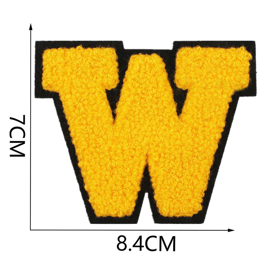 Bordir Patch Huruf Abjad Capital Letter Yellow Series Iron On Iron Patch Setrika Baju
