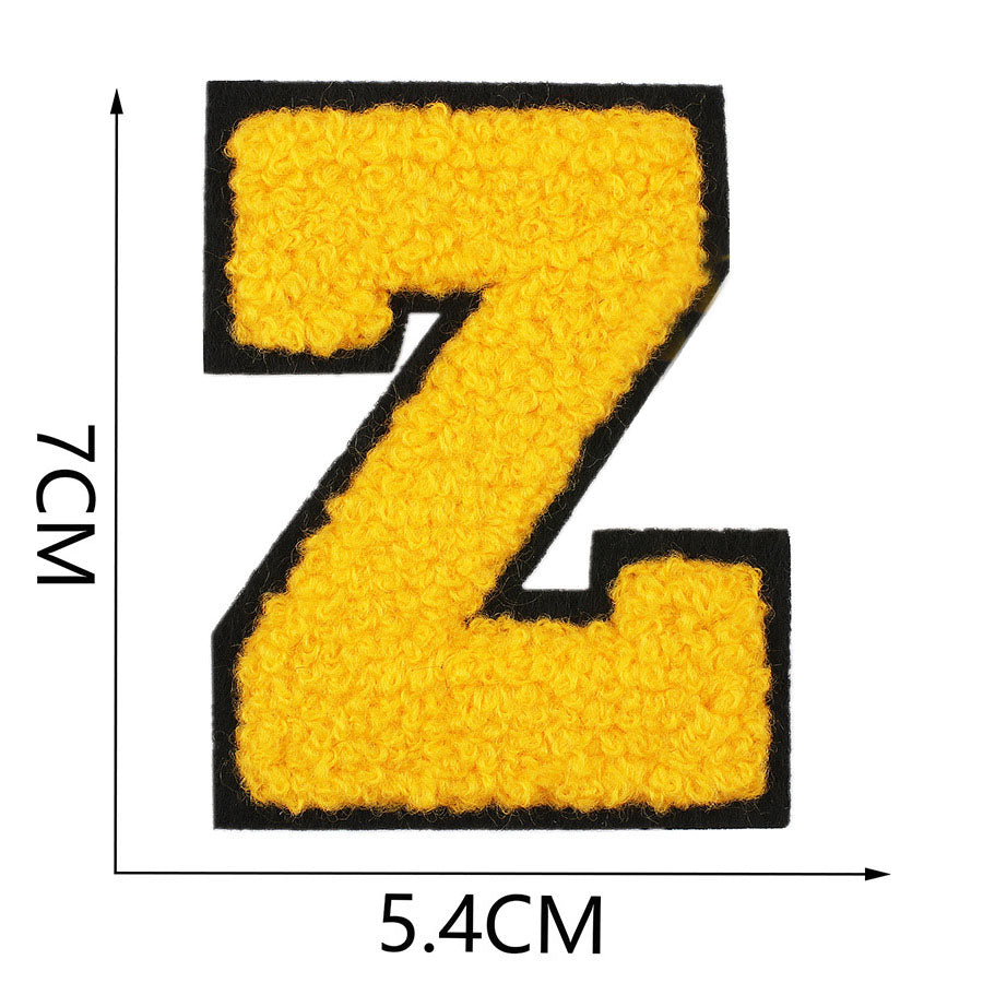 Bordir Patch Huruf Abjad Capital Letter Yellow Series Iron On Iron Patch Setrika Baju