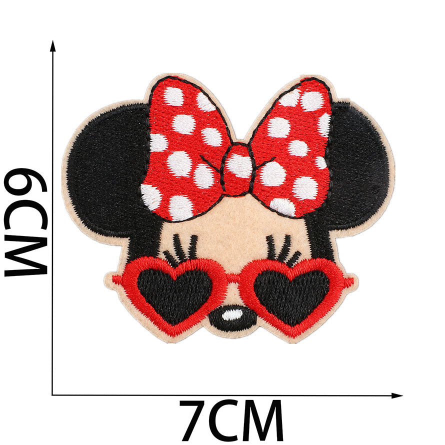 Bordir Patch Karakter Kartun Mickey Minnie Series Iron On Iron Patch Setrika Baju