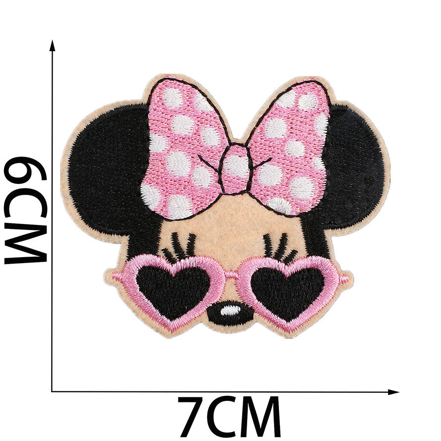 Bordir Patch Karakter Kartun Mickey Minnie Series Iron On Iron Patch Setrika Baju