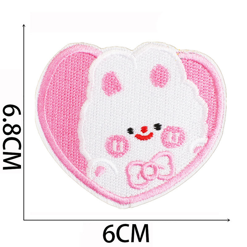 Bordir Patch Karakter Kartun Hewan Kelinci Lucu Rabbit Bunny Series Iron On Iron Patch Setrika Baju