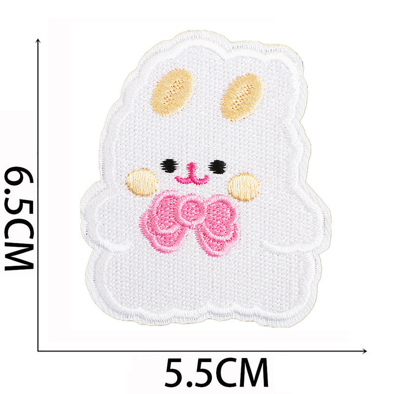 Bordir Patch Karakter Kartun Hewan Kelinci Lucu Rabbit Bunny Series Iron On Iron Patch Setrika Baju