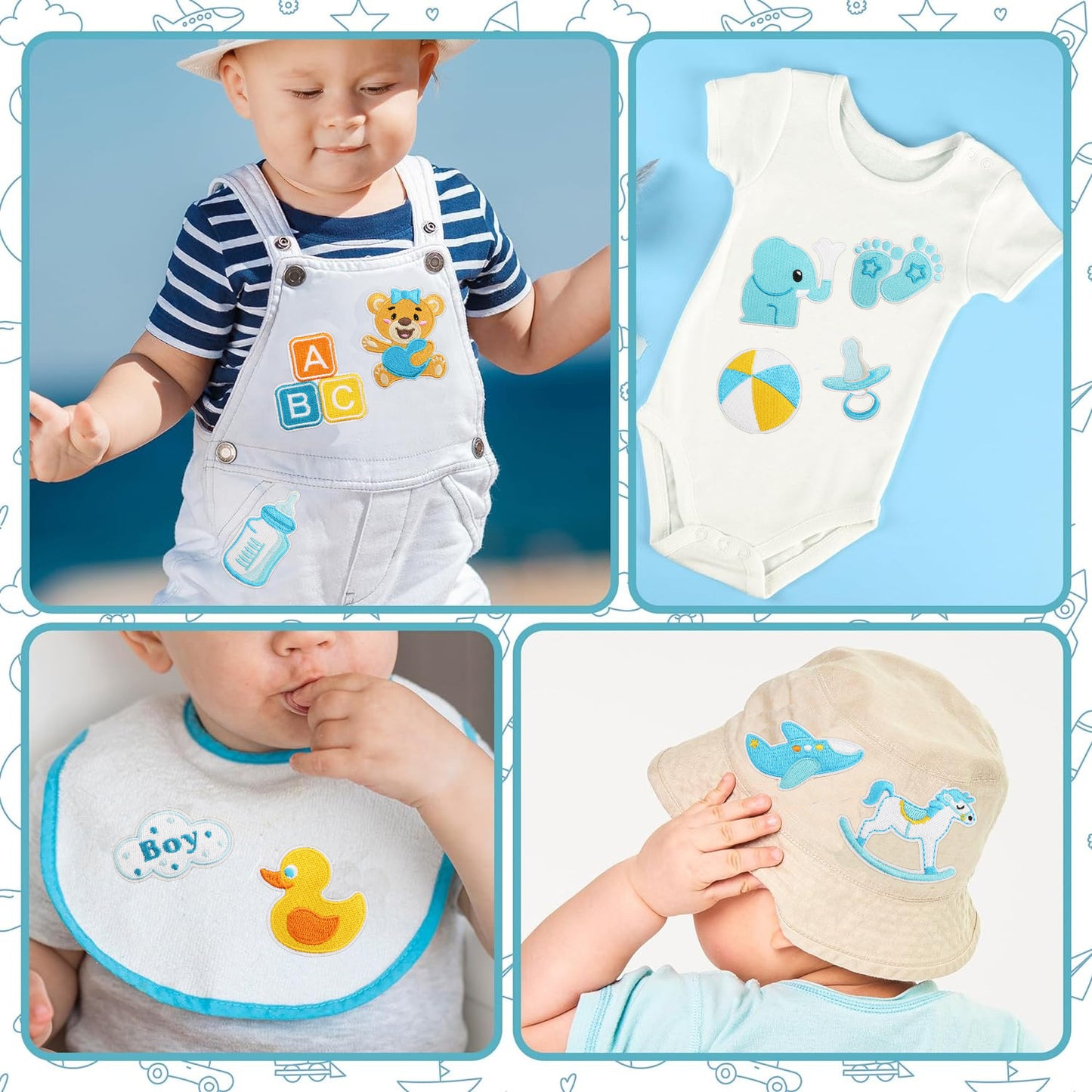 Bordir Patch Karakter Kartun Baby Girl Boy Shower Series Iron On Iron Patch Setrika Baju