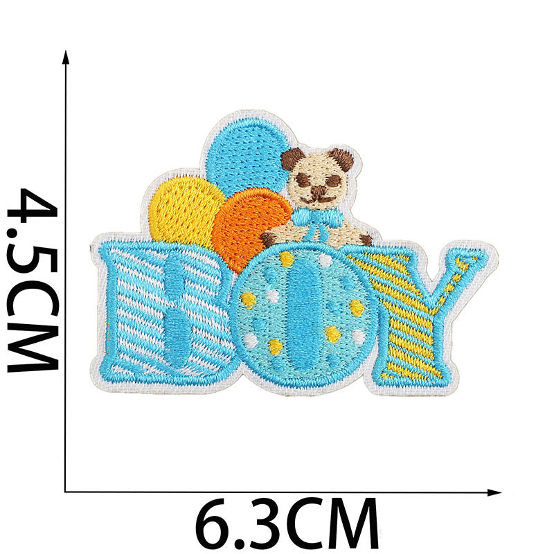 Bordir Patch Karakter Kartun Baby Girl Boy Shower Series Iron On Iron Patch Setrika Baju