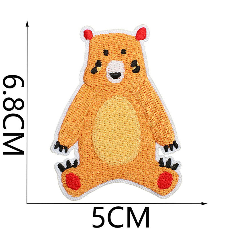 Bordir Patch Karakter Kartun Hewan Fox Capybara Dino Animal Series Iron On Iron Patch Setrika Baju
