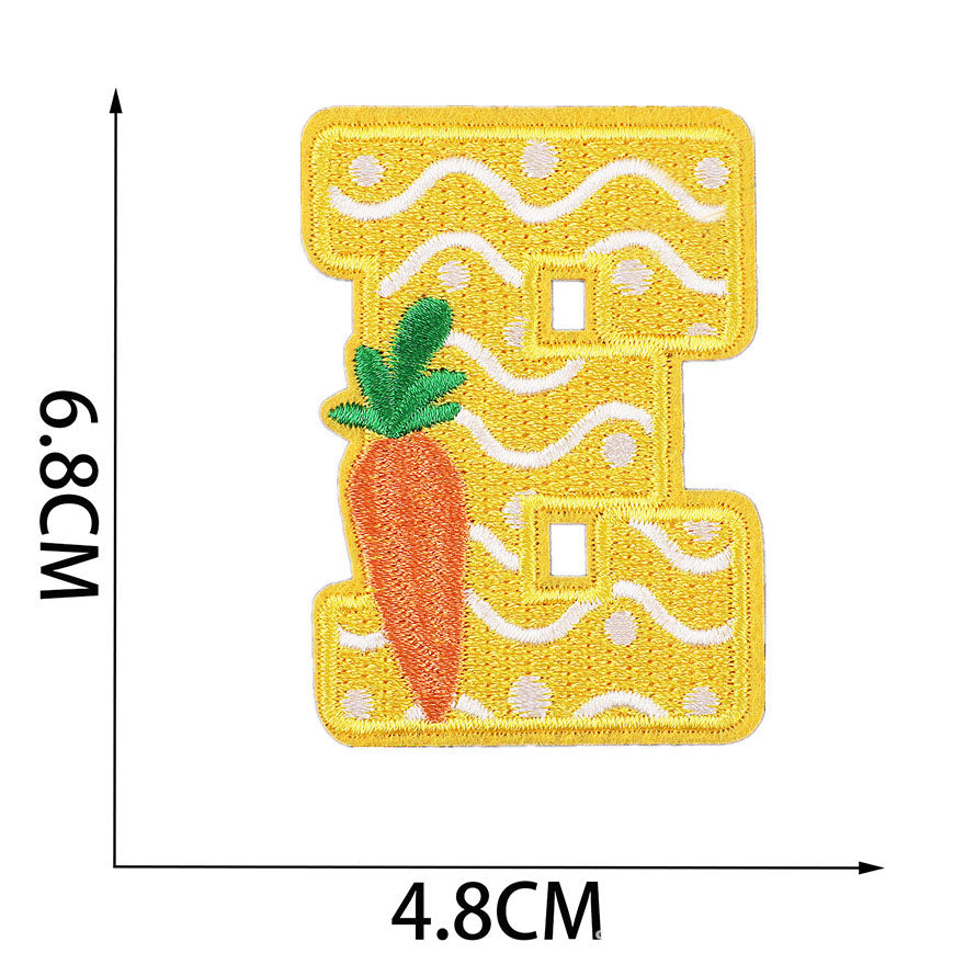 Bordir Patch Huruf Abjad Capital Letter Easter Series Iron On Iron Patch Setrika Baju Tema Paskah