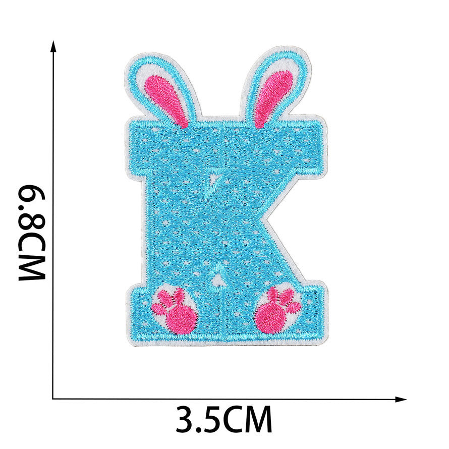 Bordir Patch Huruf Abjad Capital Letter Easter Series Iron On Iron Patch Setrika Baju Tema Paskah