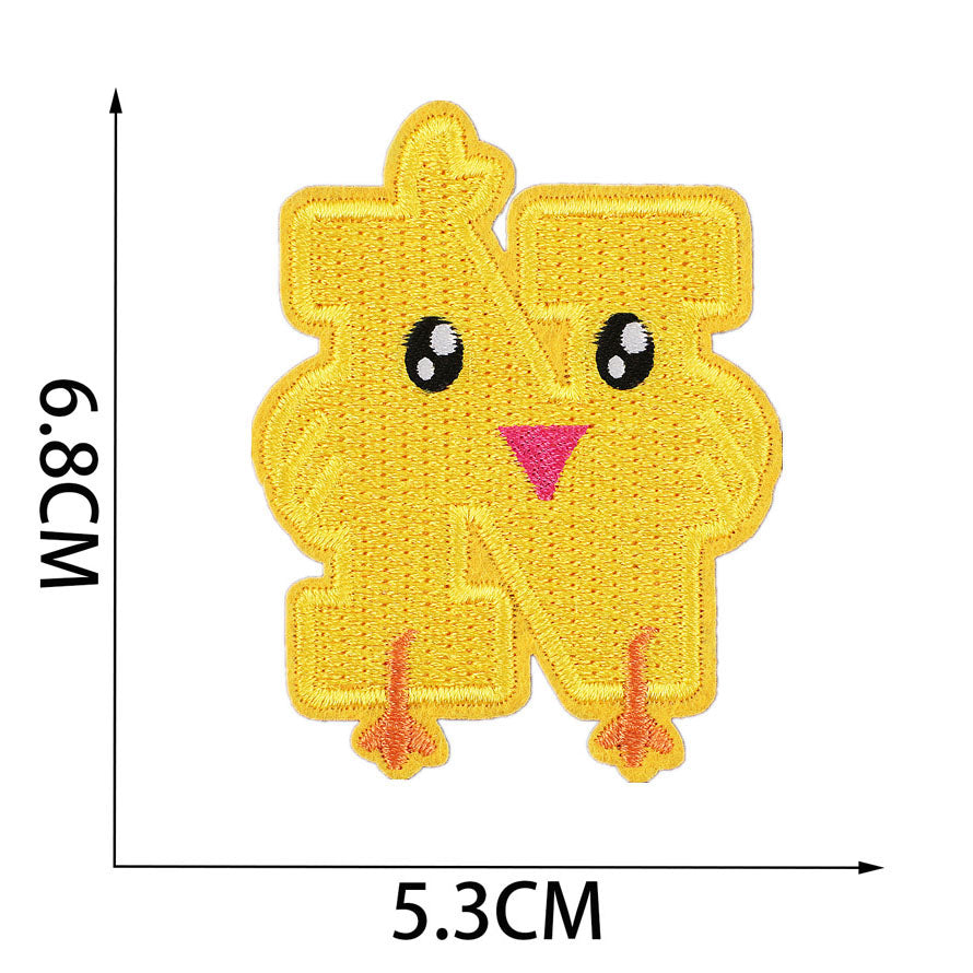 Bordir Patch Huruf Abjad Capital Letter Easter Series Iron On Iron Patch Setrika Baju Tema Paskah