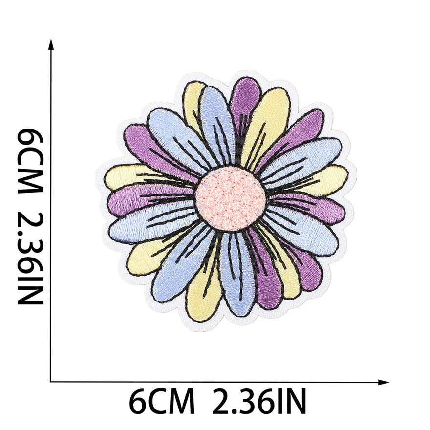 Bordir Patch Karakter Kartun Flower Scenery Mixed Series Iron On Iron Patch Setrika Baju C