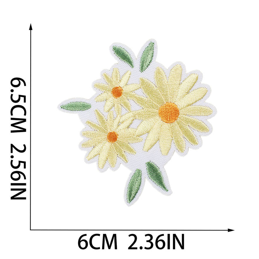Bordir Patch Karakter Kartun Flower Scenery Mixed Series Iron On Iron Patch Setrika Baju C