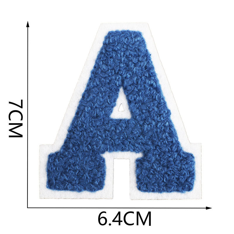 Bordir Patch Huruf Abjad Capital Letter Blue Series Iron On Iron Patch Setrika Baju