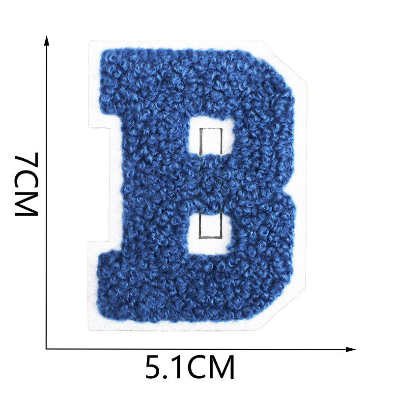 Bordir Patch Huruf Abjad Capital Letter Blue Series Iron On Iron Patch Setrika Baju