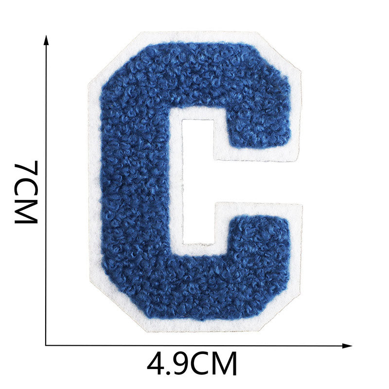 Bordir Patch Huruf Abjad Capital Letter Blue Series Iron On Iron Patch Setrika Baju