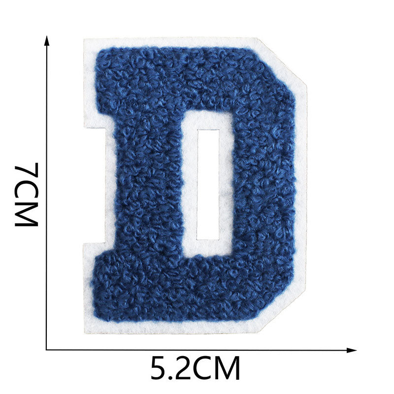 Bordir Patch Huruf Abjad Capital Letter Blue Series Iron On Iron Patch Setrika Baju