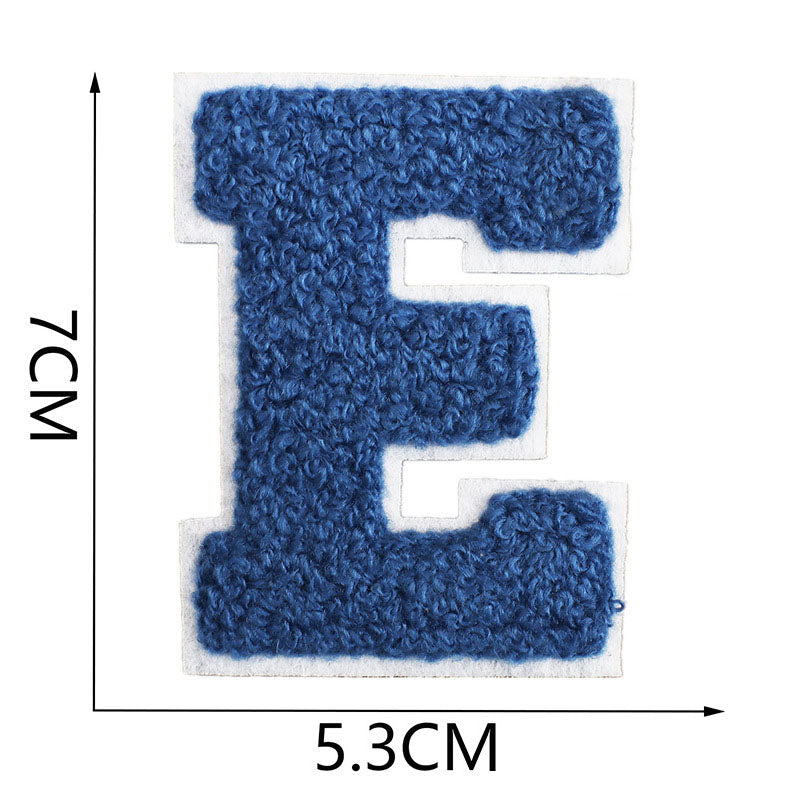 Bordir Patch Huruf Abjad Capital Letter Blue Series Iron On Iron Patch Setrika Baju
