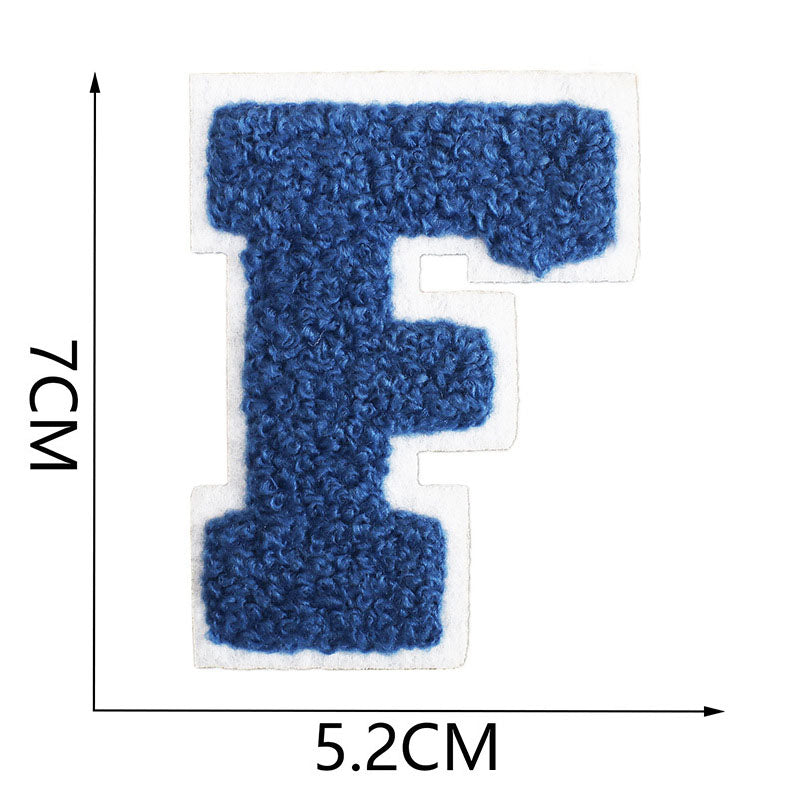 Bordir Patch Huruf Abjad Capital Letter Blue Series Iron On Iron Patch Setrika Baju