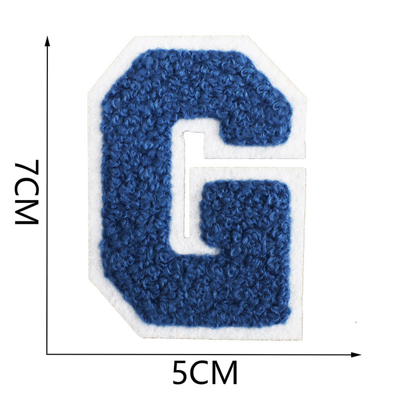 Bordir Patch Huruf Abjad Capital Letter Blue Series Iron On Iron Patch Setrika Baju