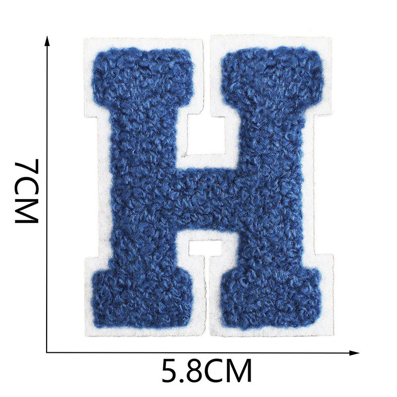 Bordir Patch Huruf Abjad Capital Letter Blue Series Iron On Iron Patch Setrika Baju