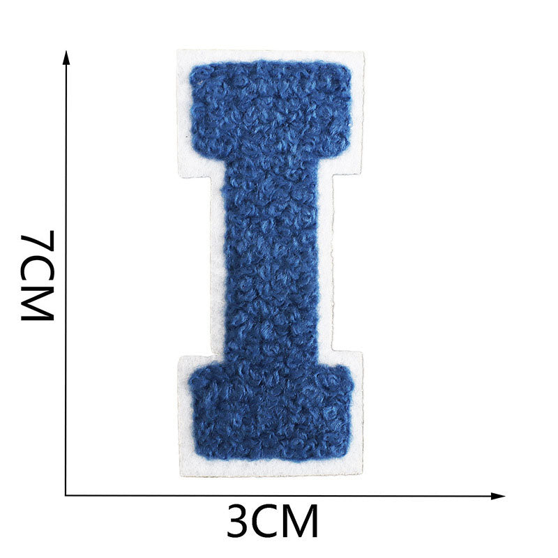 Bordir Patch Huruf Abjad Capital Letter Blue Series Iron On Iron Patch Setrika Baju