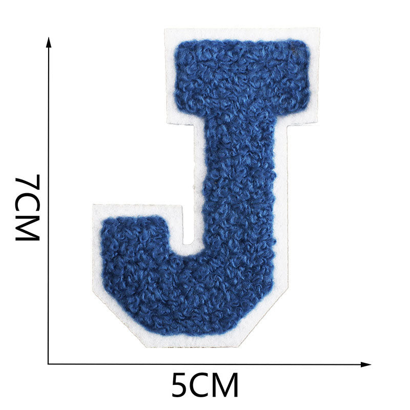 Bordir Patch Huruf Abjad Capital Letter Blue Series Iron On Iron Patch Setrika Baju