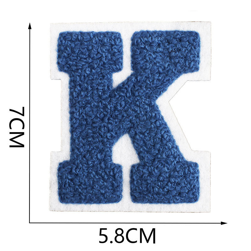 Bordir Patch Huruf Abjad Capital Letter Blue Series Iron On Iron Patch Setrika Baju
