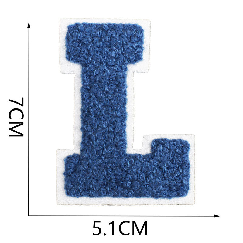 Bordir Patch Huruf Abjad Capital Letter Blue Series Iron On Iron Patch Setrika Baju