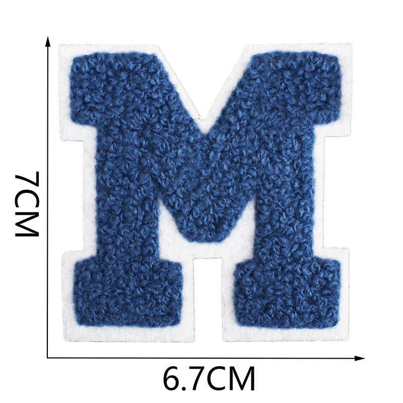 Bordir Patch Huruf Abjad Capital Letter Blue Series Iron On Iron Patch Setrika Baju