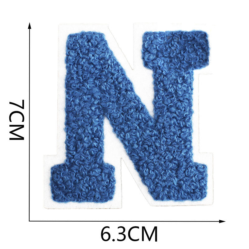 Bordir Patch Huruf Abjad Capital Letter Blue Series Iron On Iron Patch Setrika Baju