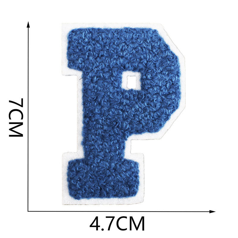 Bordir Patch Huruf Abjad Capital Letter Blue Series Iron On Iron Patch Setrika Baju