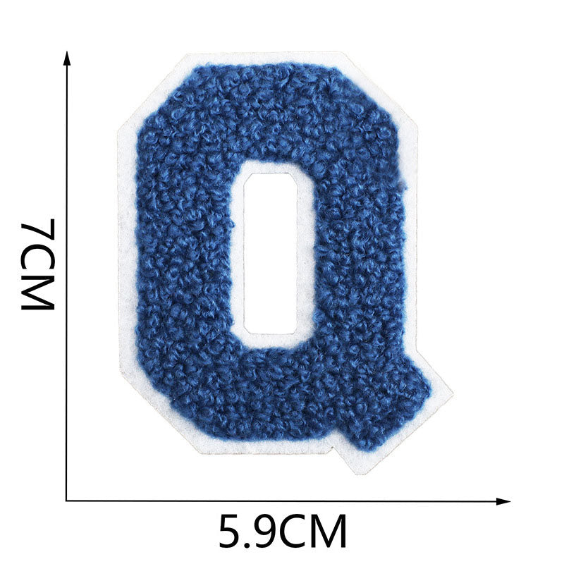 Bordir Patch Huruf Abjad Capital Letter Blue Series Iron On Iron Patch Setrika Baju