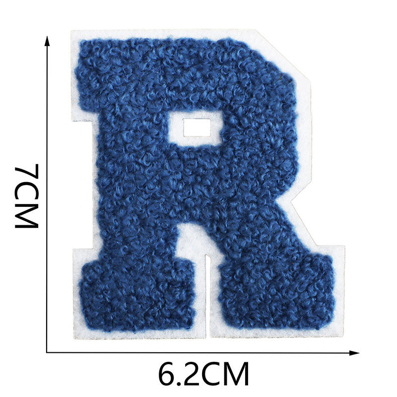 Bordir Patch Huruf Abjad Capital Letter Blue Series Iron On Iron Patch Setrika Baju