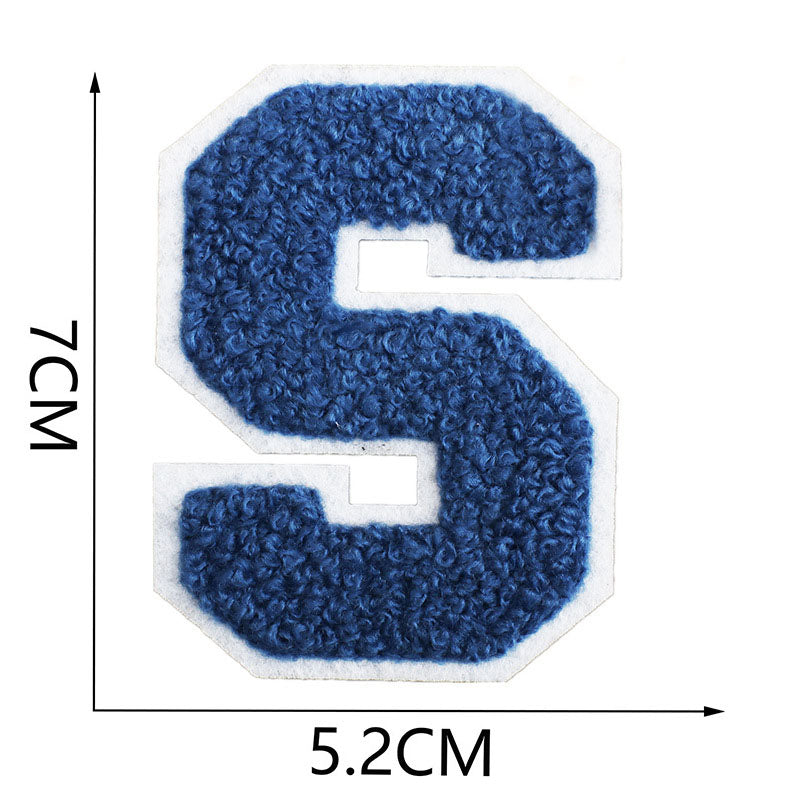 Bordir Patch Huruf Abjad Capital Letter Blue Series Iron On Iron Patch Setrika Baju