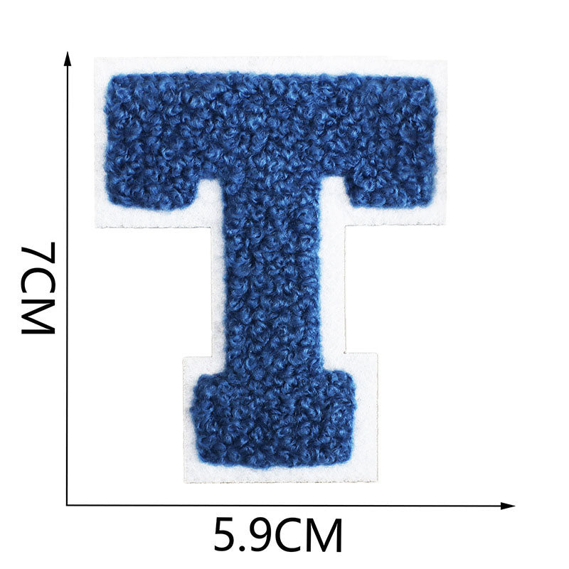 Bordir Patch Huruf Abjad Capital Letter Blue Series Iron On Iron Patch Setrika Baju