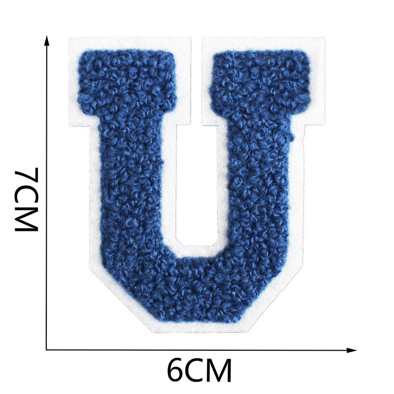 Bordir Patch Huruf Abjad Capital Letter Blue Series Iron On Iron Patch Setrika Baju