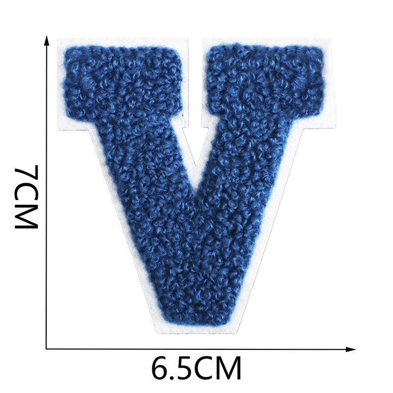 Bordir Patch Huruf Abjad Capital Letter Blue Series Iron On Iron Patch Setrika Baju
