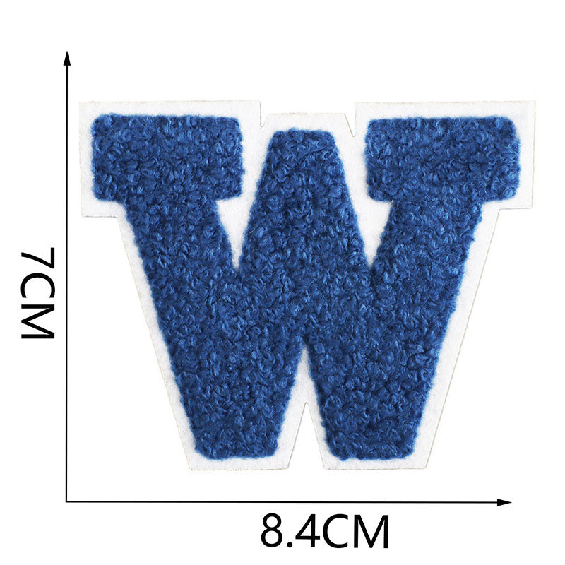 Bordir Patch Huruf Abjad Capital Letter Blue Series Iron On Iron Patch Setrika Baju