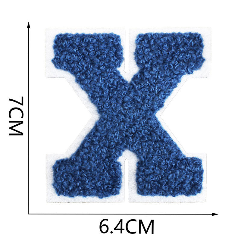 Bordir Patch Huruf Abjad Capital Letter Blue Series Iron On Iron Patch Setrika Baju