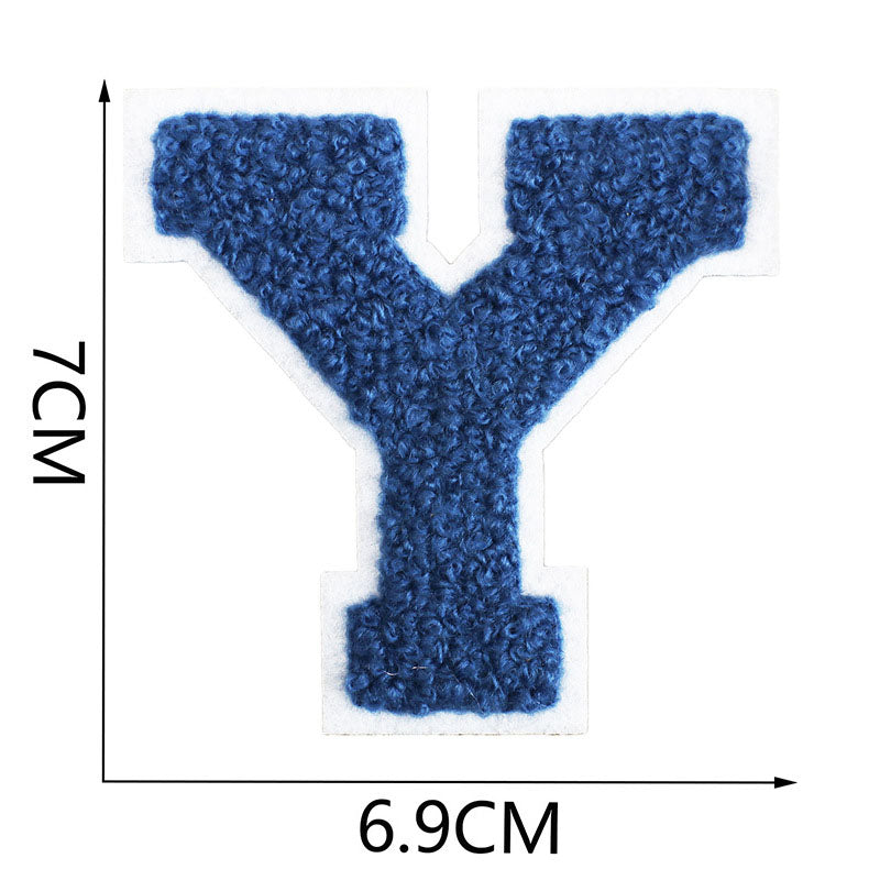 Bordir Patch Huruf Abjad Capital Letter Blue Series Iron On Iron Patch Setrika Baju