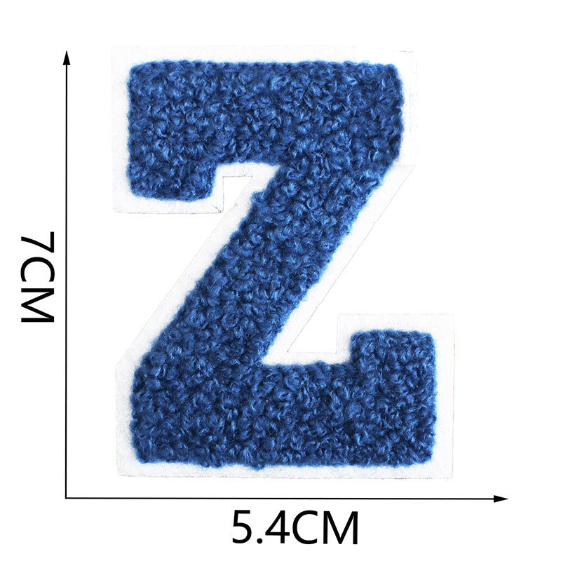 Bordir Patch Huruf Abjad Capital Letter Blue Series Iron On Iron Patch Setrika Baju