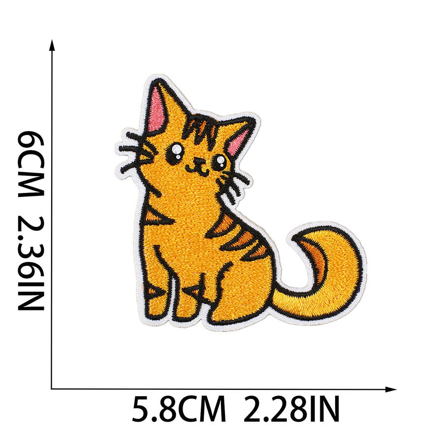 Bordir Patch Karakter Kartun Hewan Kucing Cat Animal Series Iron On Iron Patch Setrika Baju C