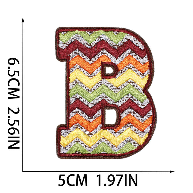 Bordir Patch Huruf Abjad Capital Letter Summer Series Iron On Iron Patch Setrika Baju Tema Musim Panas