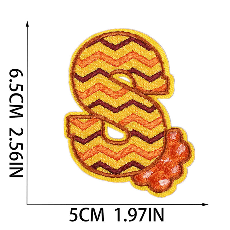 Bordir Patch Huruf Abjad Capital Letter Summer Series Iron On Iron Patch Setrika Baju Tema Musim Panas