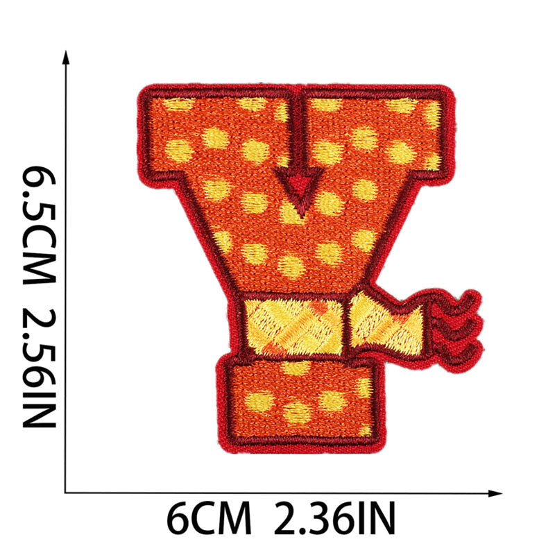 Bordir Patch Huruf Abjad Capital Letter Summer Series Iron On Iron Patch Setrika Baju Tema Musim Panas