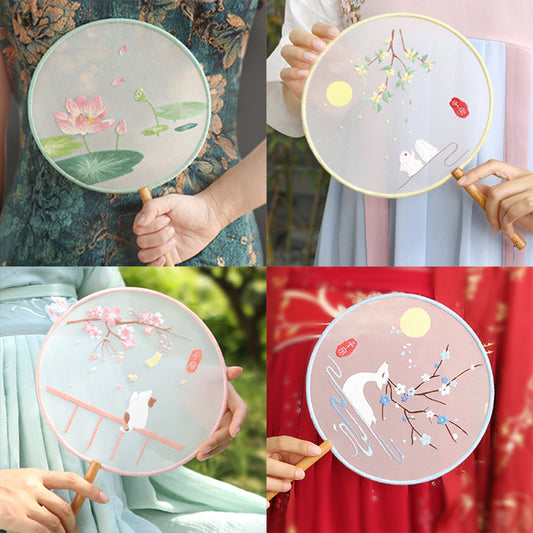 DIY Paket Sulam Tangan Kipas Embroidery Fan Double Side
