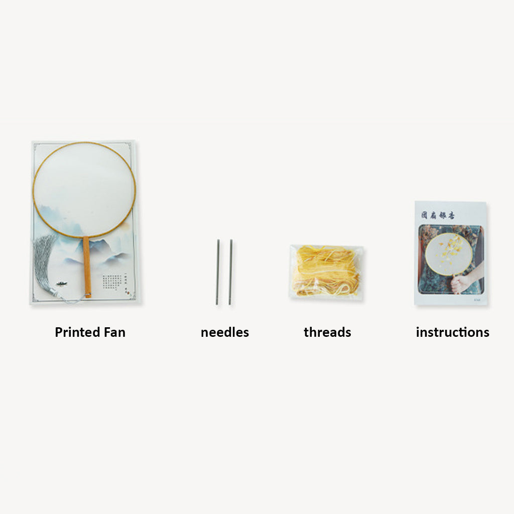 DIY Paket Sulam Tangan Kipas Embroidery Fan Double Side