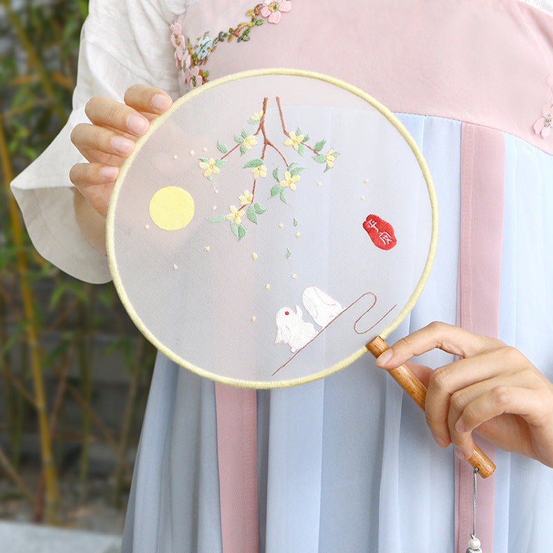 DIY Paket Sulam Tangan Kipas Embroidery Fan Double Side